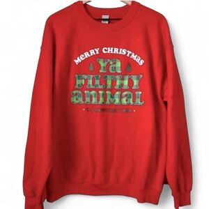 GILDAN Merry Christmas Ya Filthy Animal Red Christmas Pullover Sweatshir…